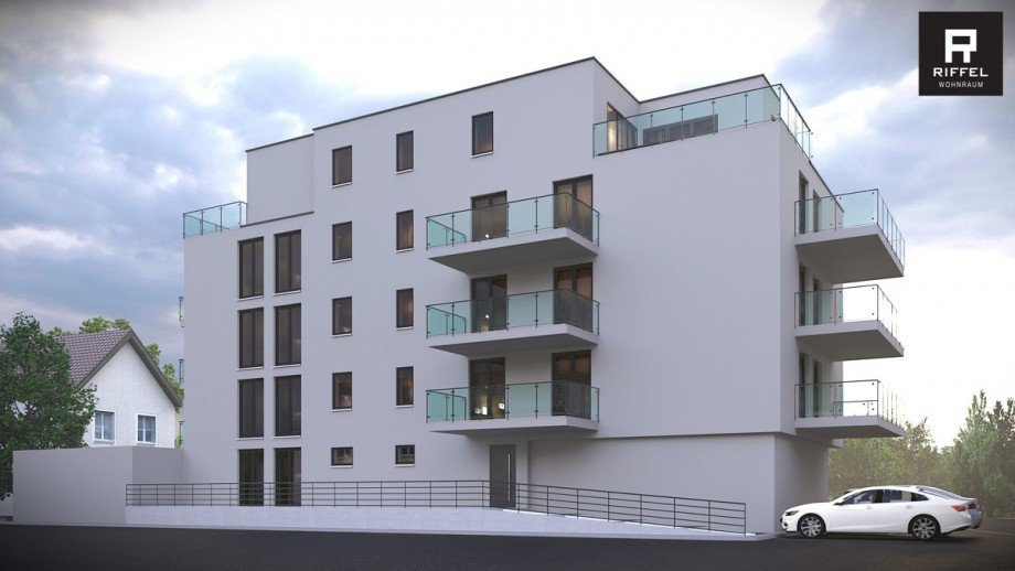 Ansicht S�d West Etagenwohnung Bruchsal