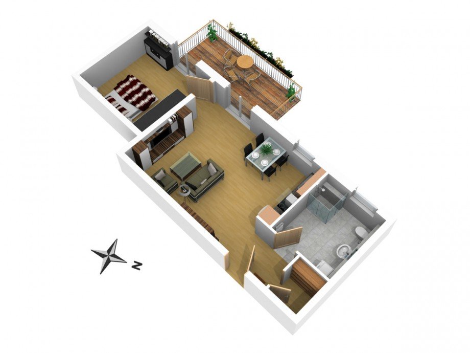 3D Plan Etagenwohnung Bruchsal