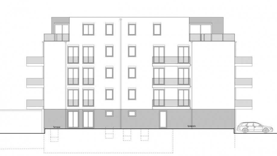 Seitenansicht Etagenwohnung Bruchsal