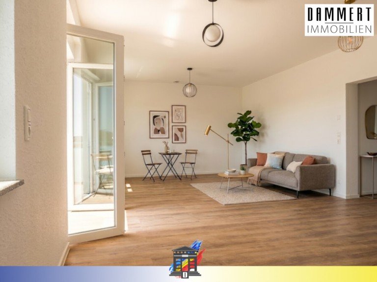Wohnzimmer (m�gliche Einrichtung KI) Wagh�usel Etagenwohnung Energieeffiziente 3-Zimmer-Wohnung im Erstbezug