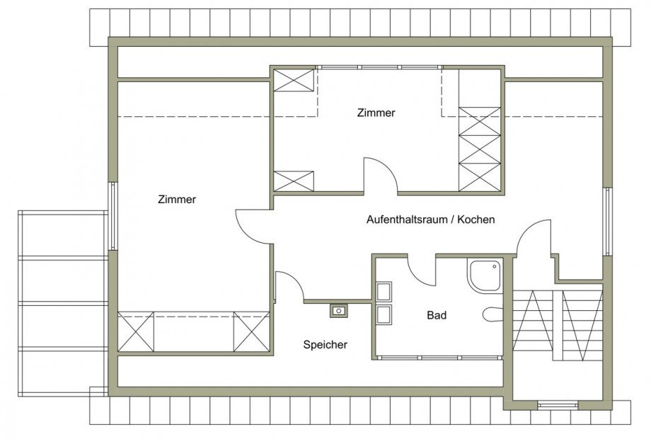 Grundriss Dachgeschoss Mehrfamilienhaus Kraichtal