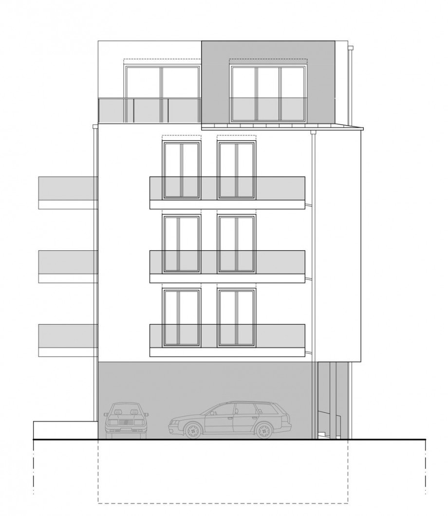 Stra�enansicht Etagenwohnung Bruchsal