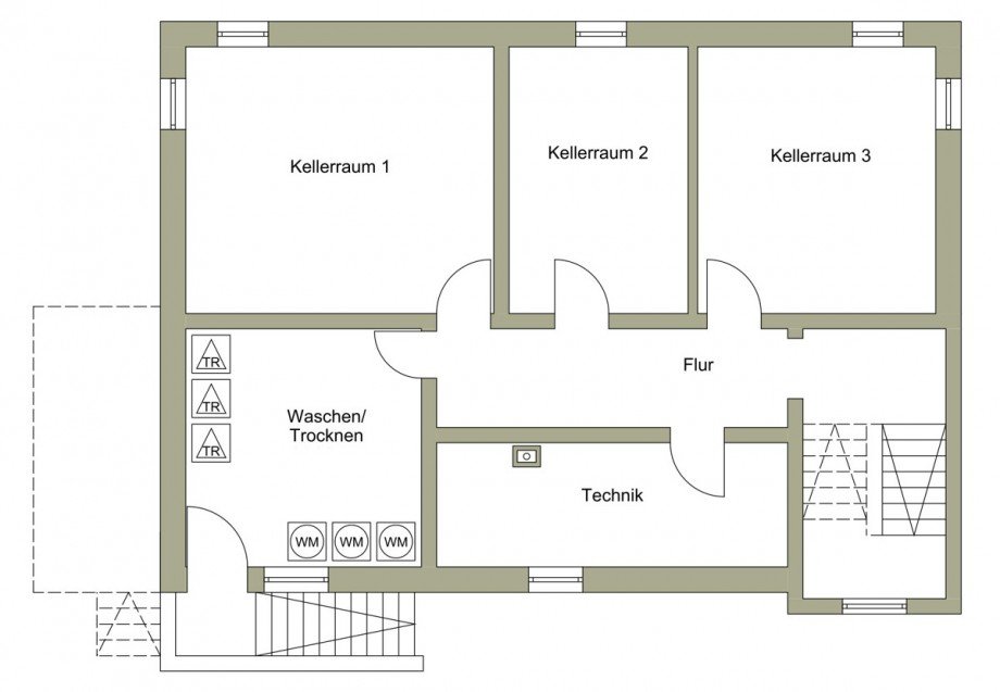 Grundriss Keller Mehrfamilienhaus Kraichtal