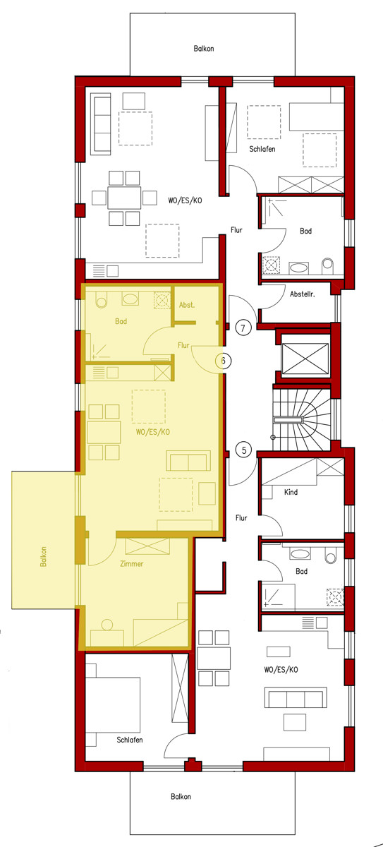 Etagenplan Etagenwohnung Bruchsal
