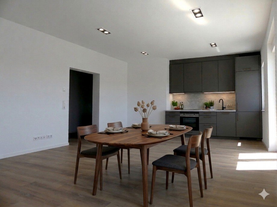 Esszimmer (m�gliche Einrichtung) Etagenwohnung Wagh�usel