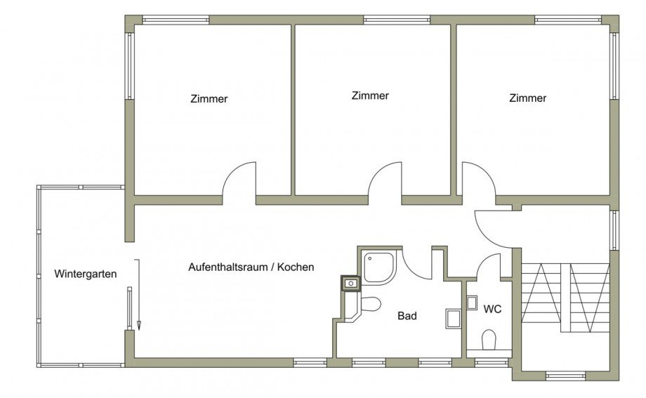 Grundriss Obergeschoss Mehrfamilienhaus Kraichtal