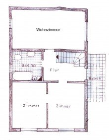 Grundriss Obergeschoss Einfamilienhaus mit gro�em Grundst�ck und Ausbaupotential