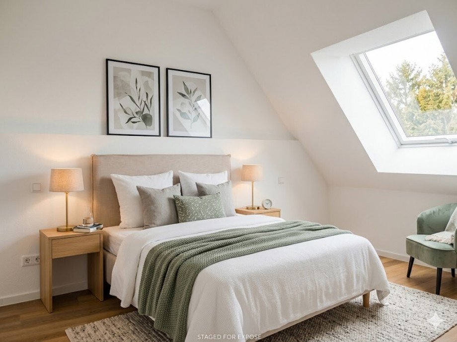 Schlafzimmer (m�gliche Einrichtung KI) Etagenwohnung Wagh�usel