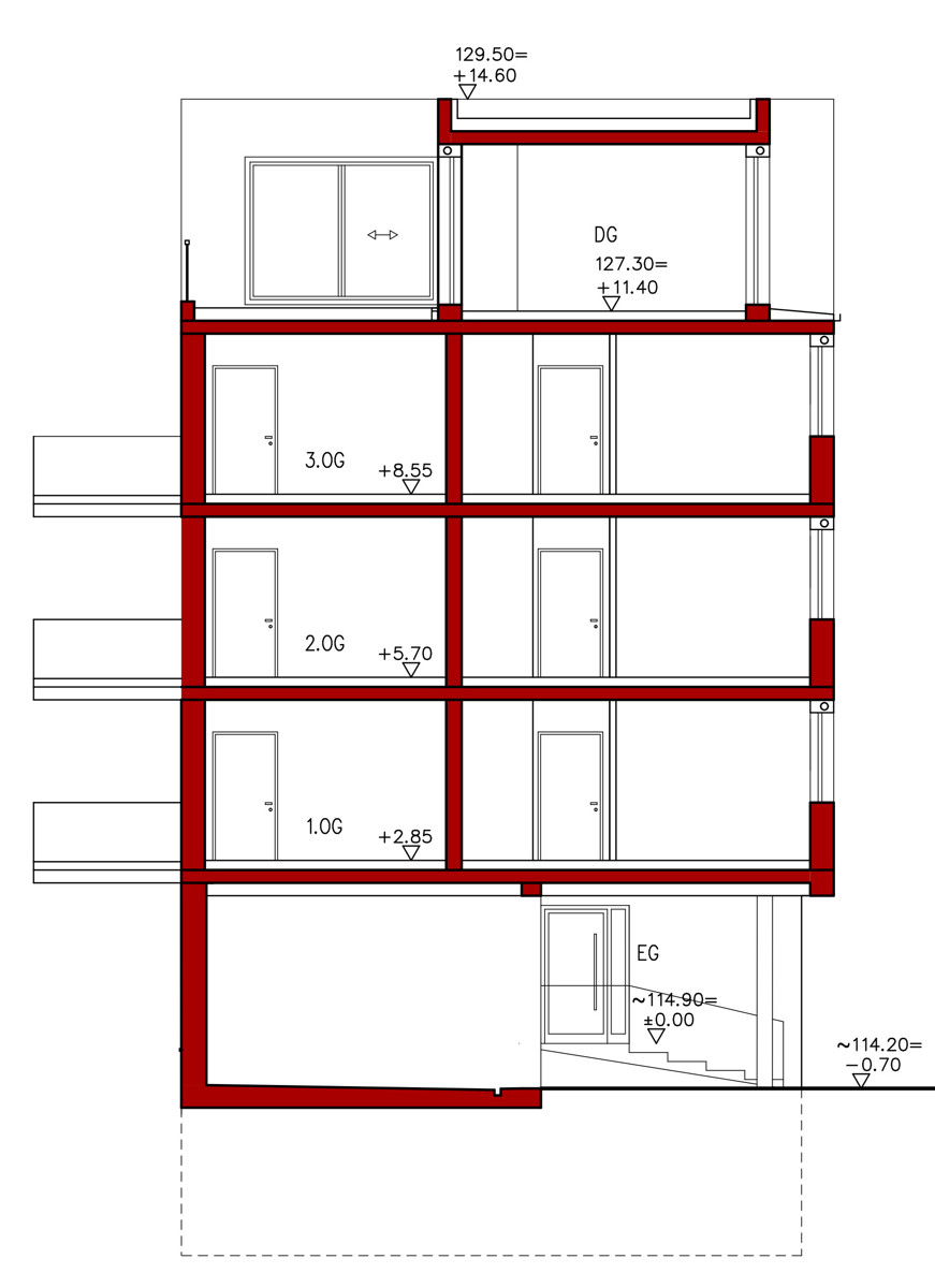Schnitt Etagenwohnung Bruchsal