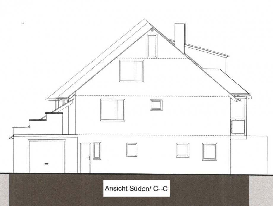 Ansicht S�d Erdgeschosswohnung Gernsbach