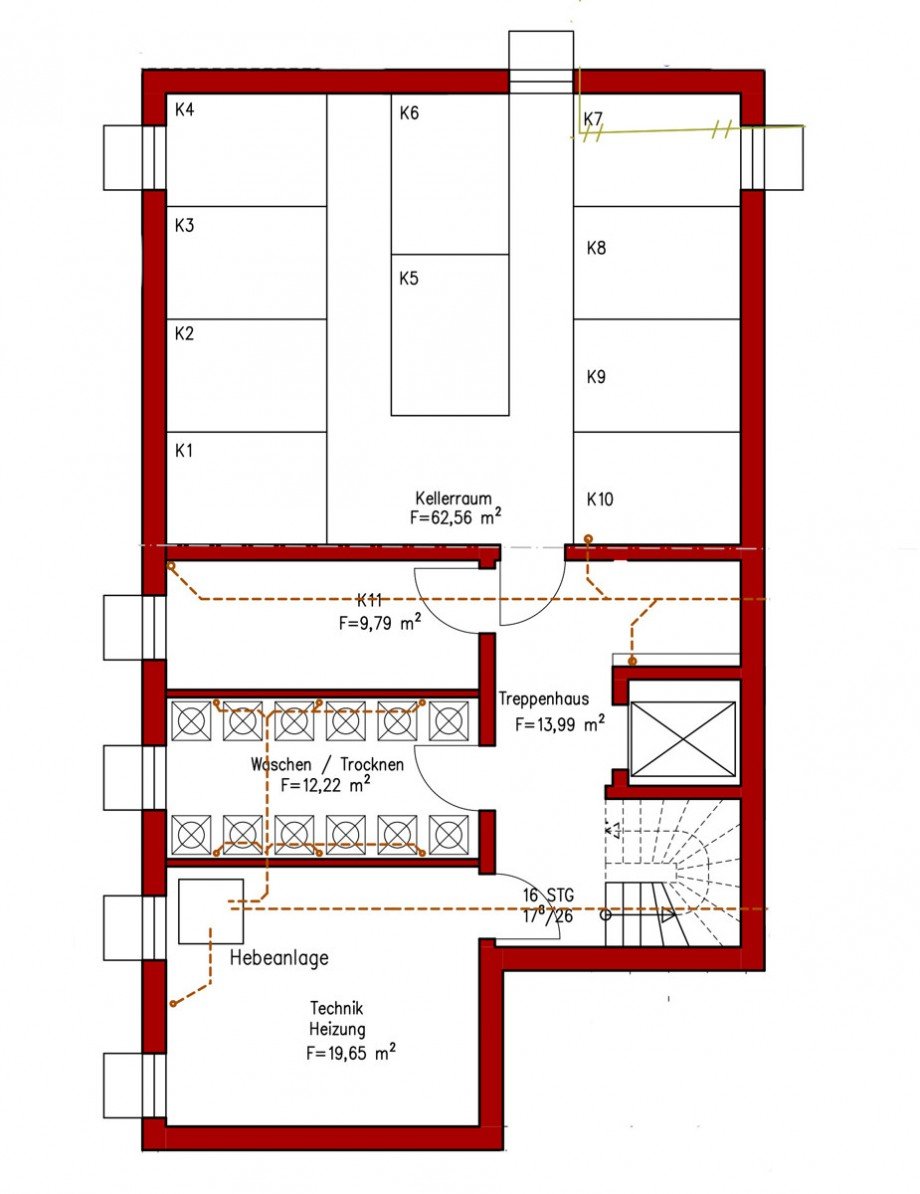 Grundriss Kellergeschoss Etagenwohnung Bruchsal