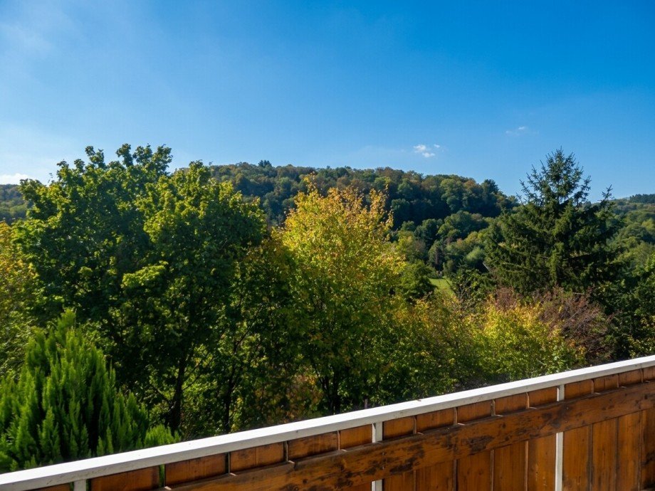 Ausblick vom Balkon Maisonettewohnung K�mpfelbach